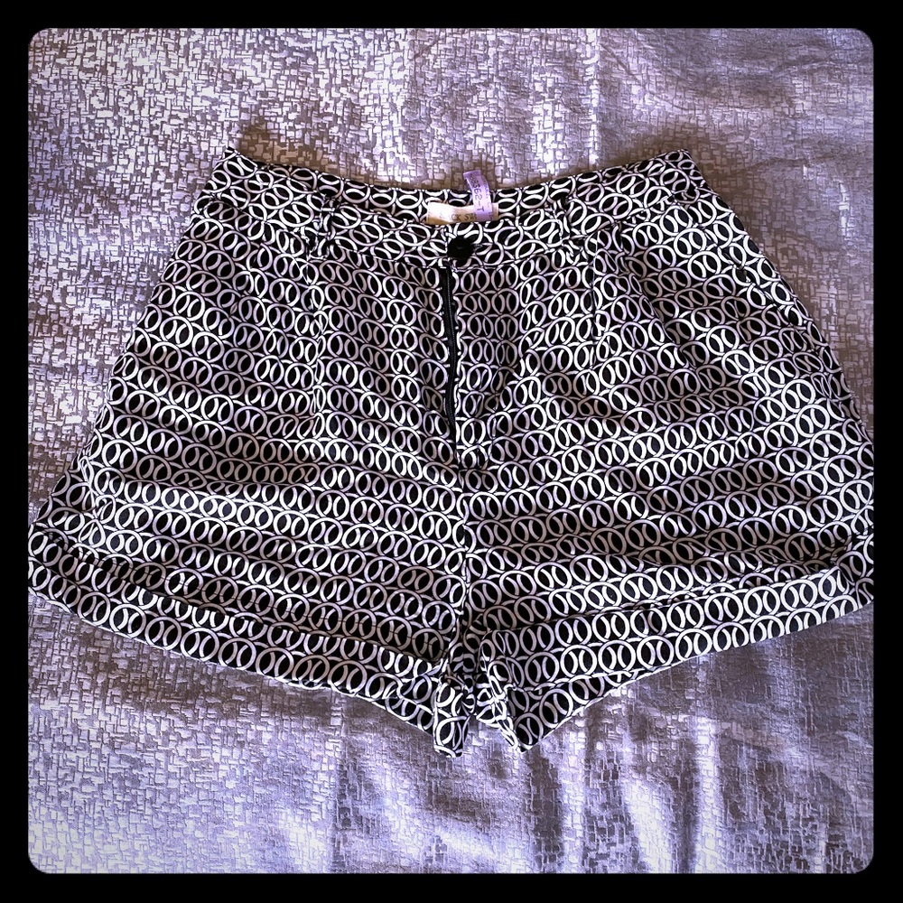 Black and White Black Swan Brand Shorts